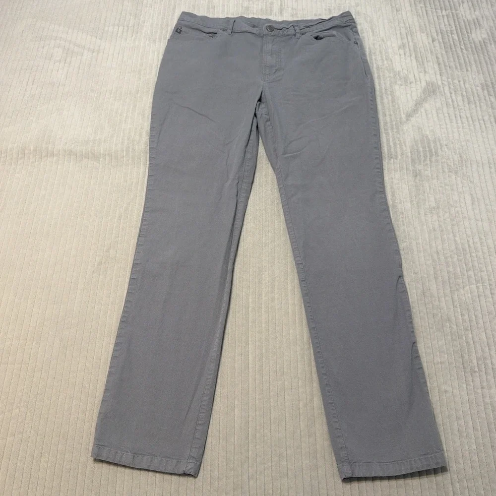 Free Fly Latitude Chino Pants Gray 36x32 Regular Fit Straight Leg Stretch
